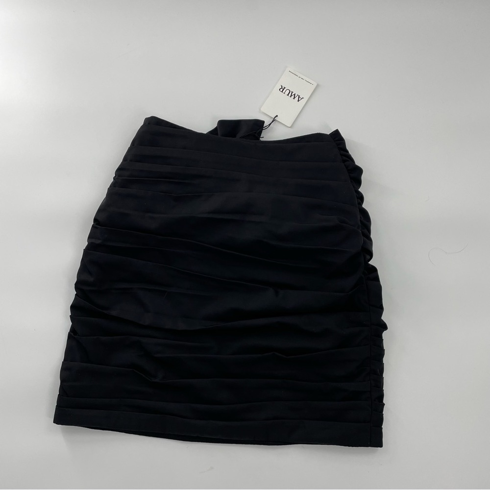 Amur Kehlani‎ Tie skirt Black Rouched *REVOLVE*  NWT Side Zip Mini Skirt - Picture 7 of 15